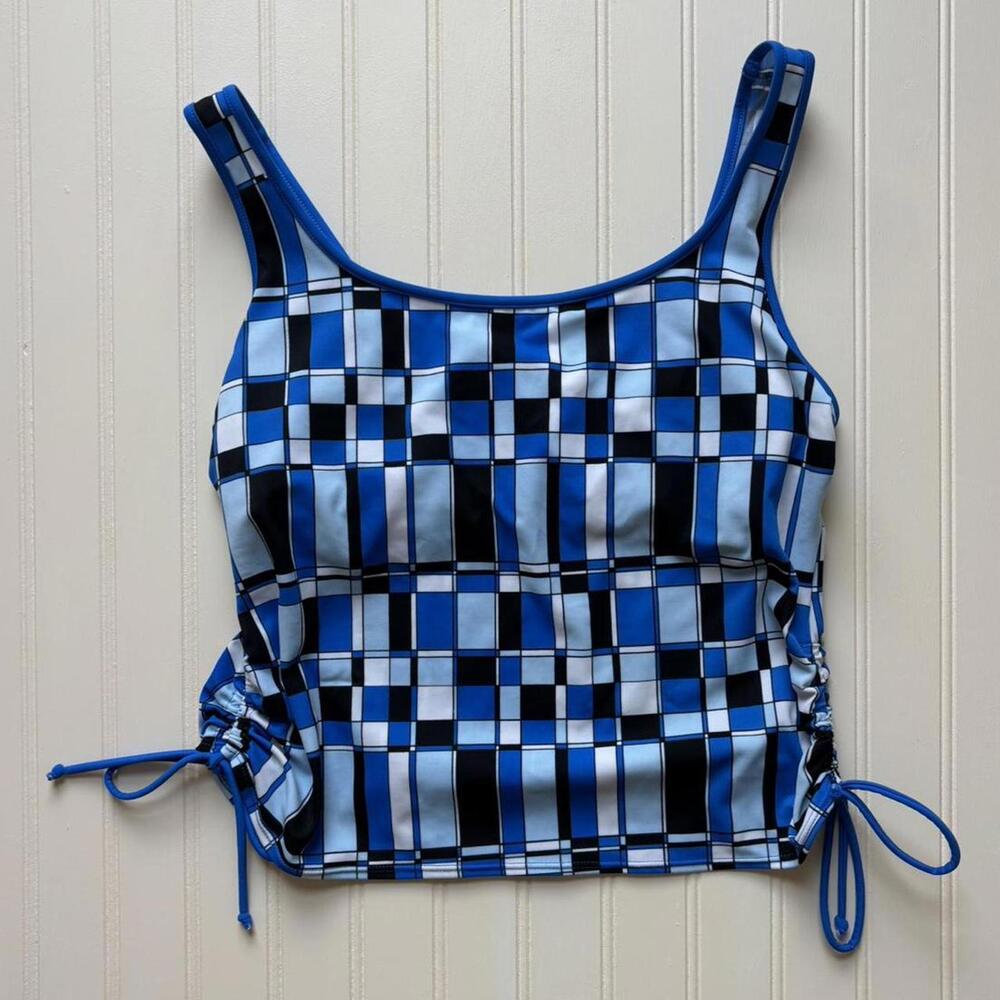 Vintage y2k style tankini top in blues